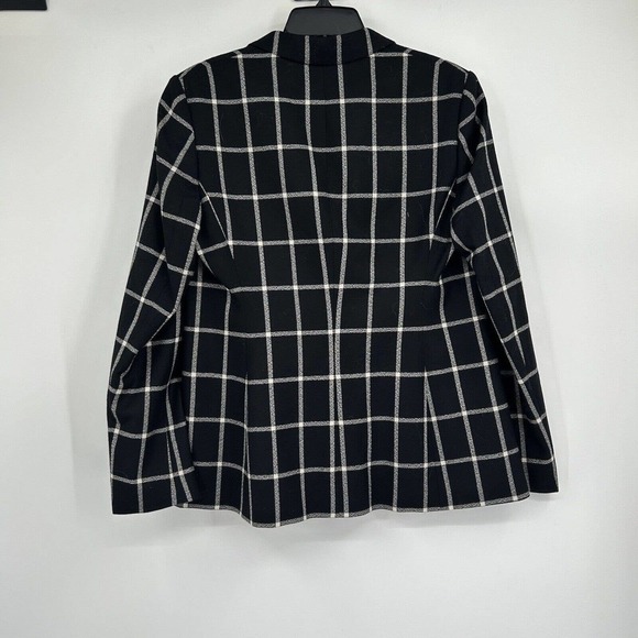 Hugo Boss Black Windowpane Virgin Wool Blazer Jacket Size 8 - Picture 6 of 6